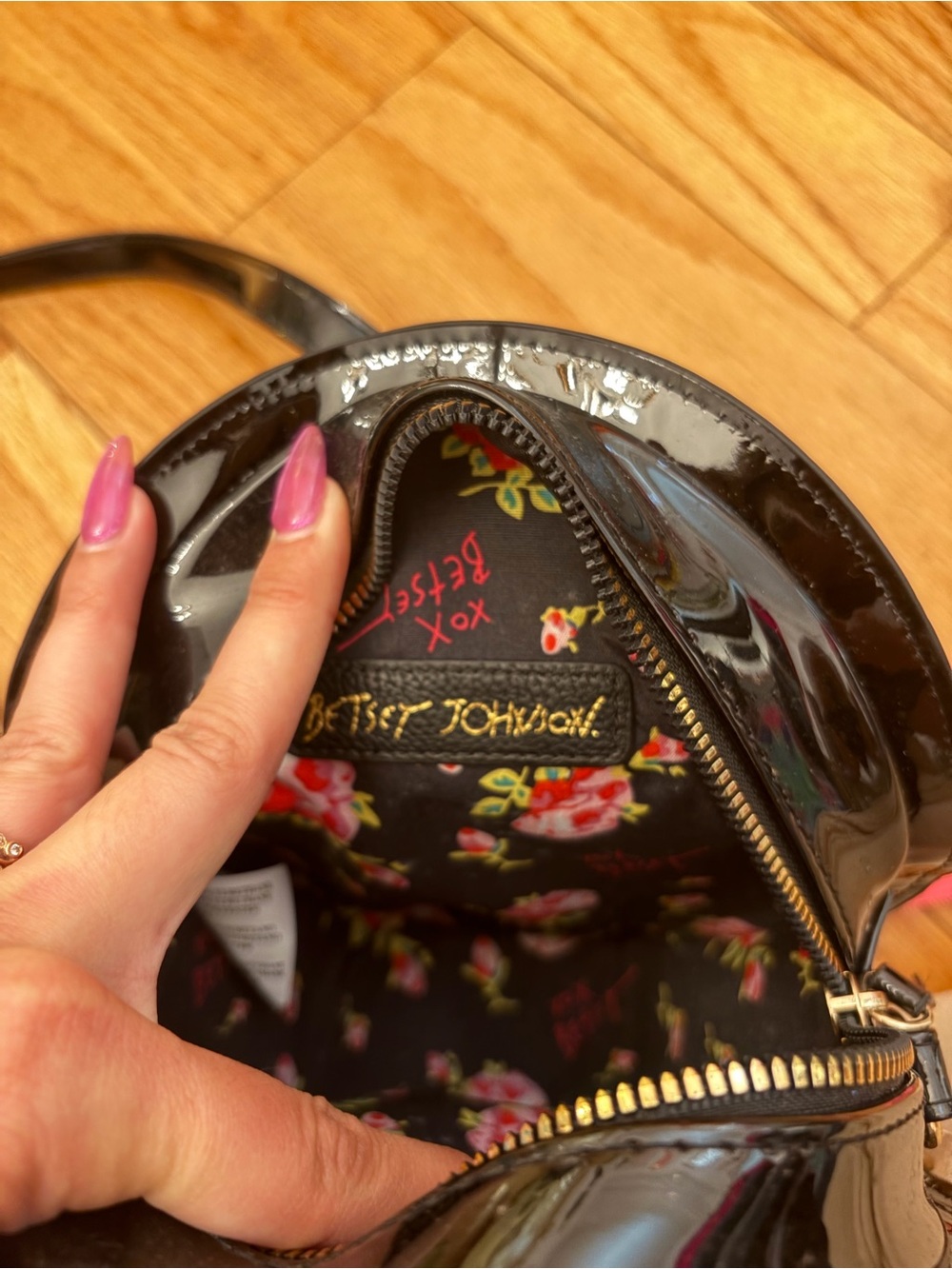 Betsey Johnson Floral Sugar Skull Crossbody Bag Gothic Boho Purse - Picture 5 of 9
